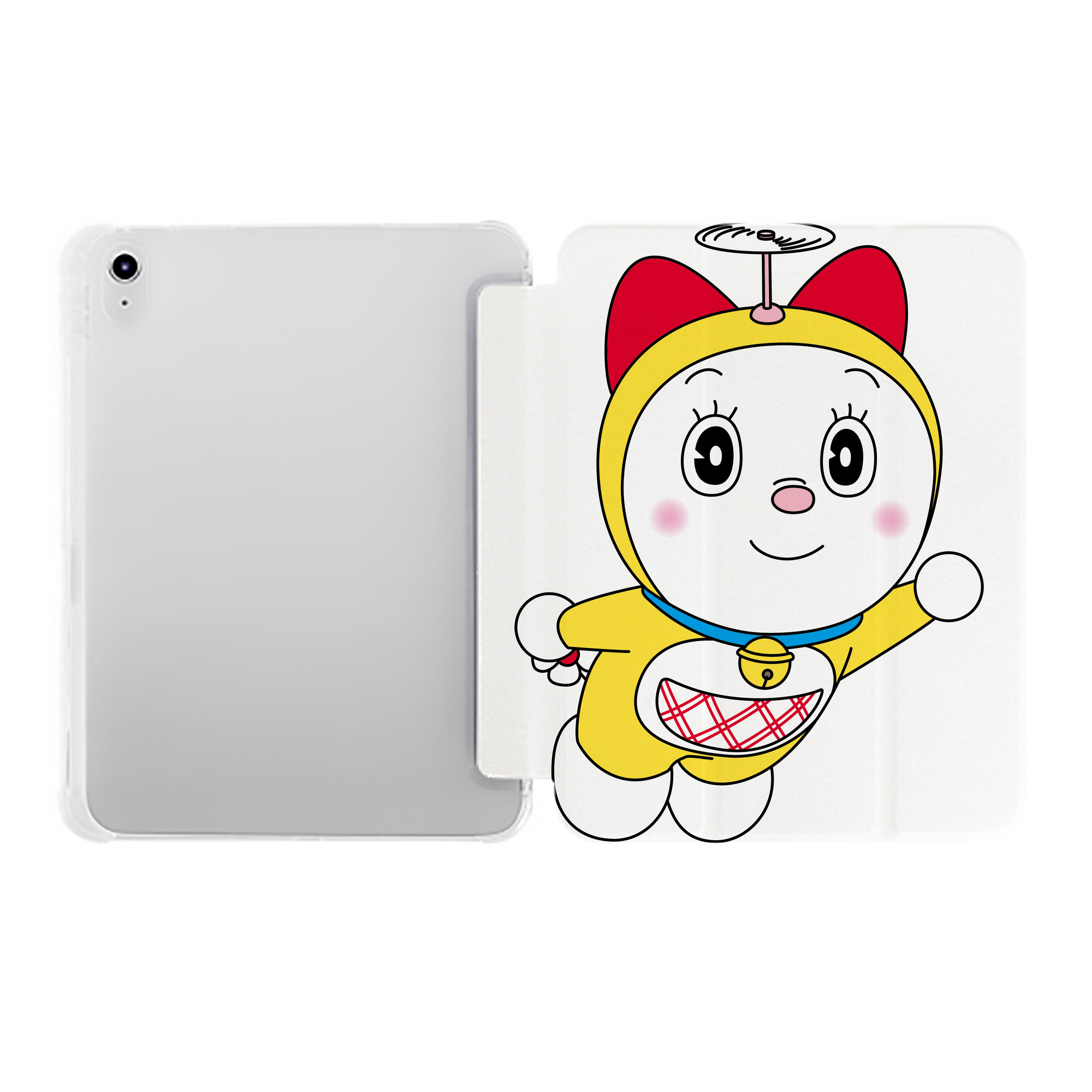 （画像用） ドラえもん ドラミ Doraemon Dorami IPad ケース ペン収納付き 三つ折りスタンド PUレザー×シリコン 対応機種9.5/10.5/10.9インチ